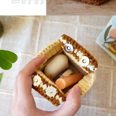 Túi len hộp sữa handmade kèm dây đeo