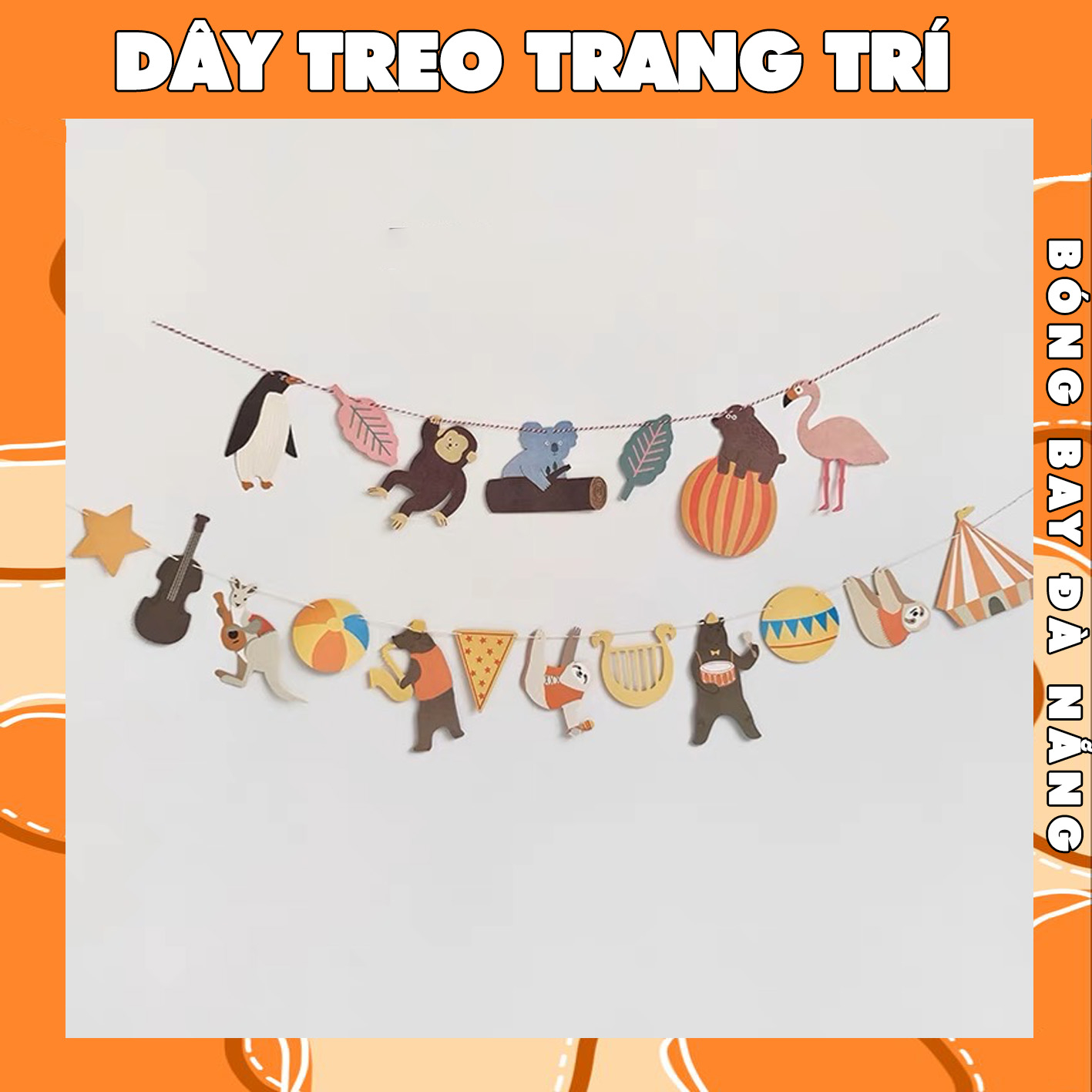 Dây treo con vật ngộ nghĩnh dễ thương trang trí sinh nhật BÓNG BAY ĐÀ NẴNG DTCVNN