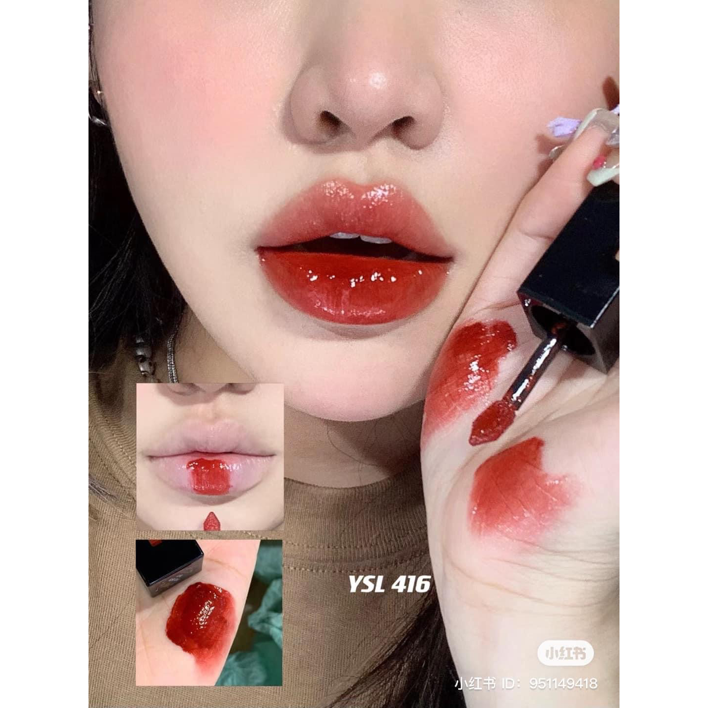 Son Kem YSL Vinyl Cream Lip Stain 416, 420 Fullbox