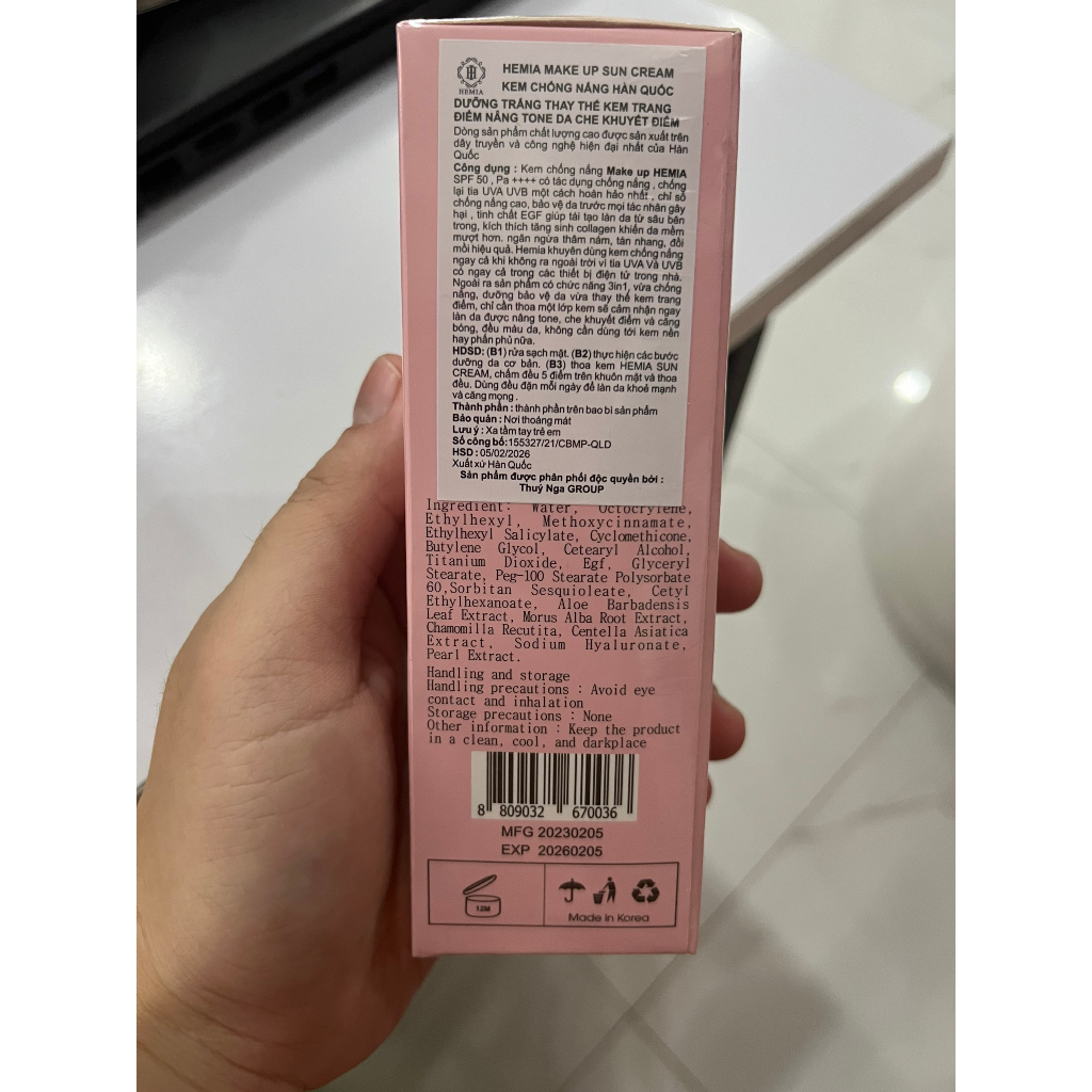 Kem Chống Nắng Dành Cho Mặt SPF 50+ Folio Hemia Tuýp 50ml