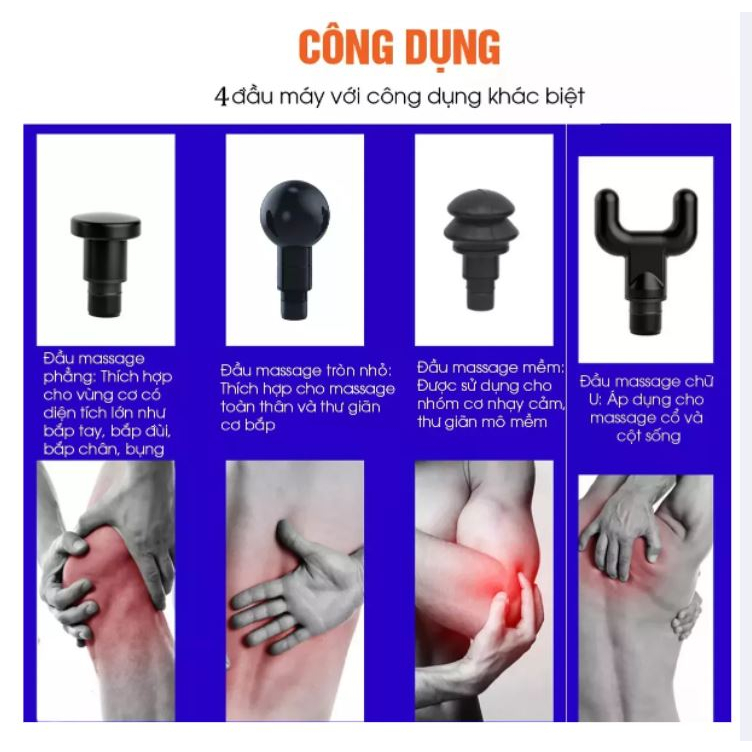 Máy Đấm Lưng Massage Cầm Tay Mini, Máy Massage Cầm Tay Mini Toàn Thân 6 Cấp Độ Chuyên Sâu Đa Năng Bảo Hành 12 Tháng