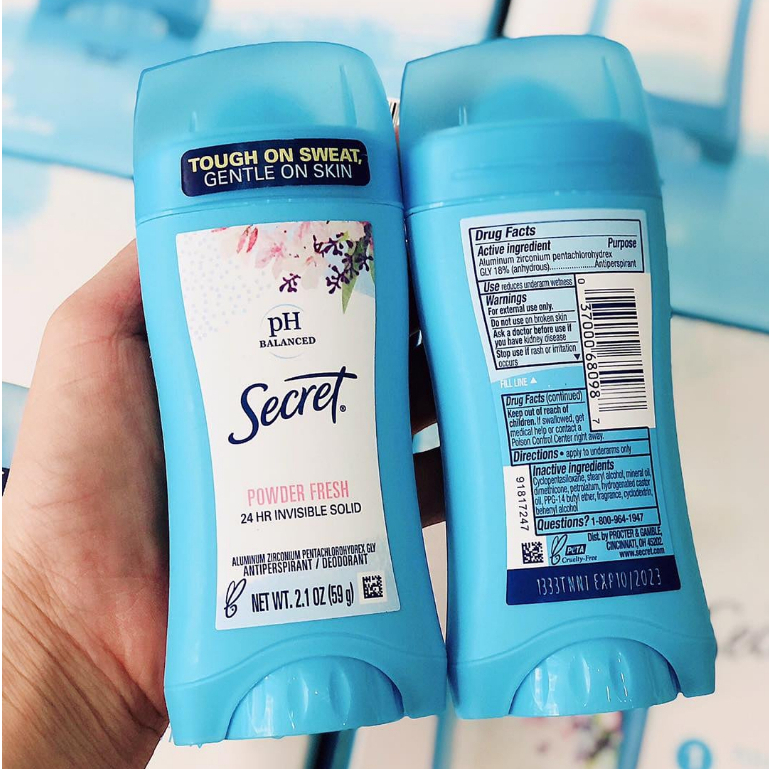 Sáp khử mùi Secret Invisible Solid Powder Fresh
