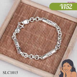 V152 Lắc tay khúc mắt xích tráng gương cho bé Bạc thật nguyên chất Thiên Cát