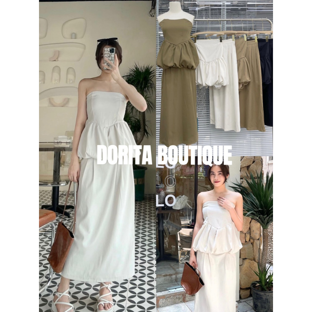 Set áo quây peplum kèm chân váy dài DORITA BOUTIQUE