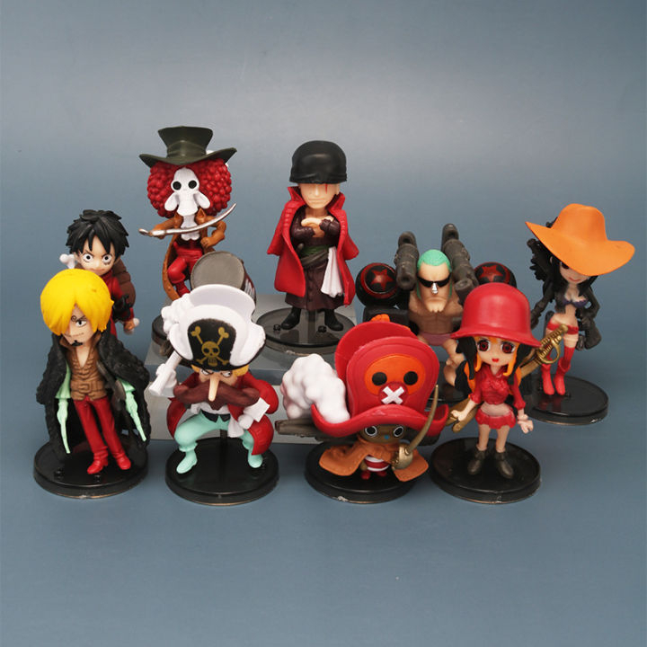Set 9 mẫu OnePiece Luffy Zoro Sanji Nami Robin Chopper Franky Brook