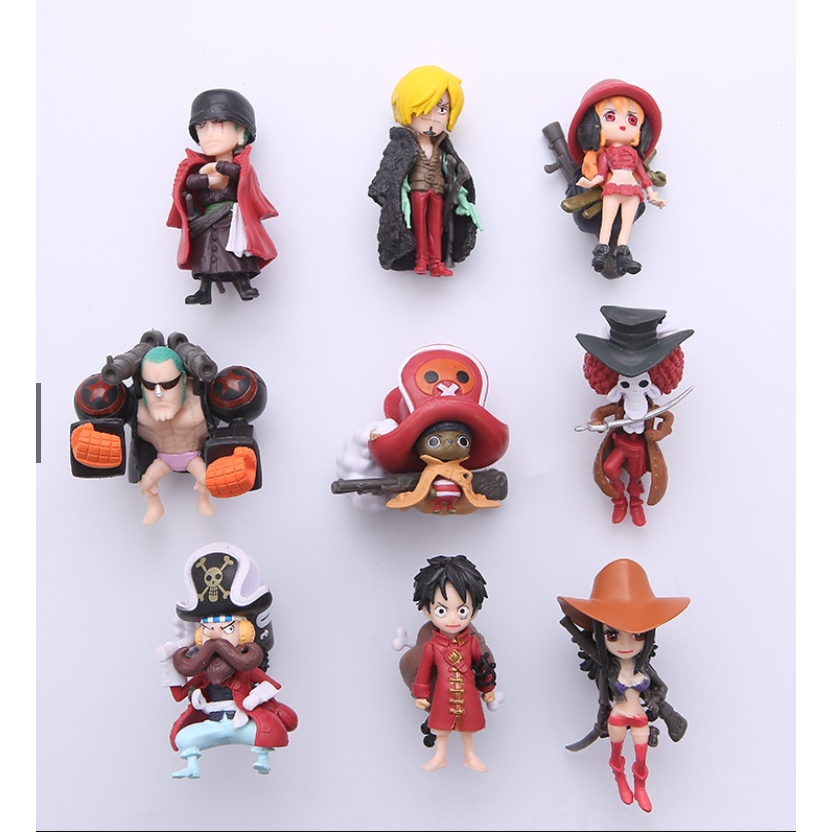 Set 9 mẫu OnePiece Luffy Zoro Sanji Nami Robin Chopper Franky Brook