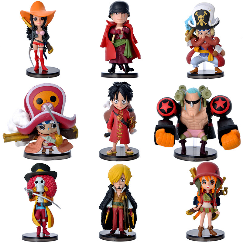 Set 9 mẫu OnePiece Luffy Zoro Sanji Nami Robin Chopper Franky Brook