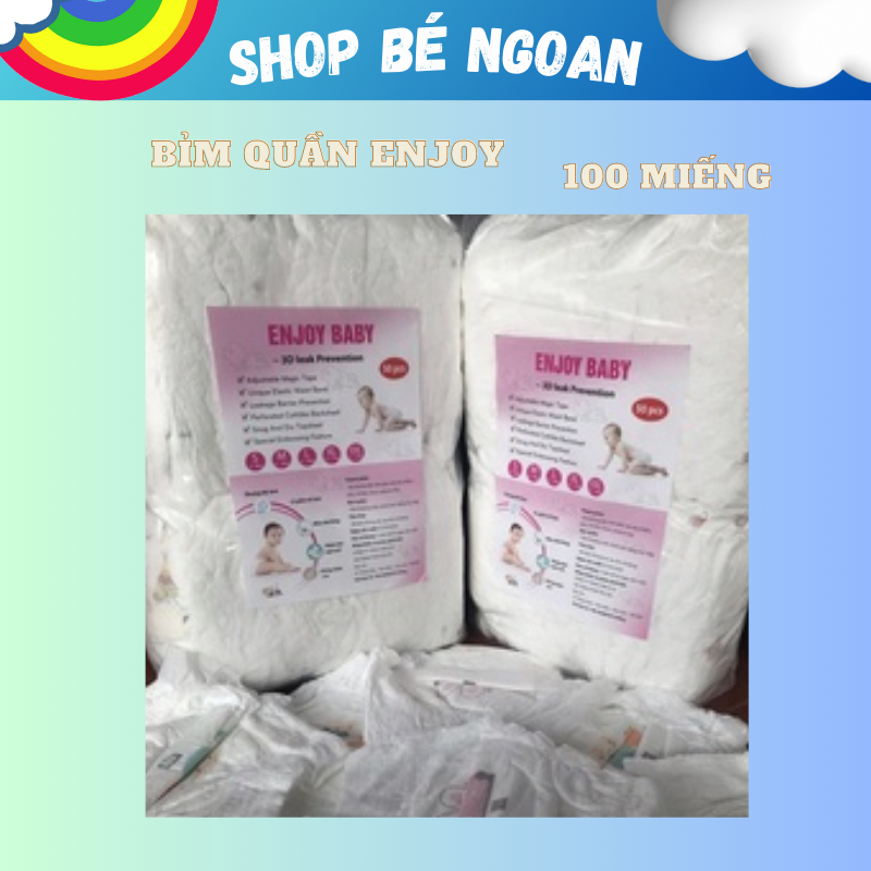 100 miếng Bỉm quần enjoy nhập khẩu m100/l100/xl100/xxl100 Shop Bé Ngoan