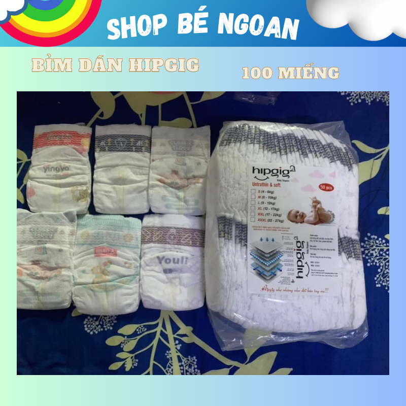 Bỉm dán Hipgig A size S tới XL Shop Bé Ngoan