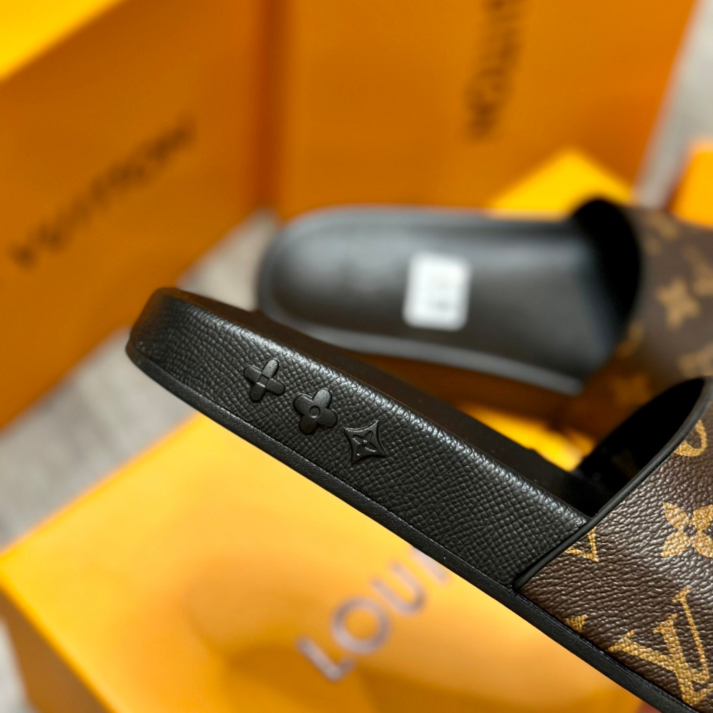 Dép Lê Quai Ngang LV Like Auth Màu Nâu Monogram LV