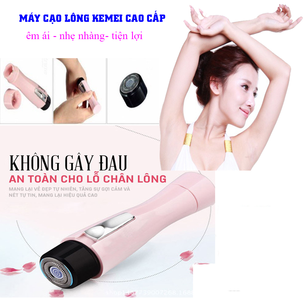 Máy Cạo Lông Mini Cầm Tay - Máy Triệt Lông Toàn Thân Kemei