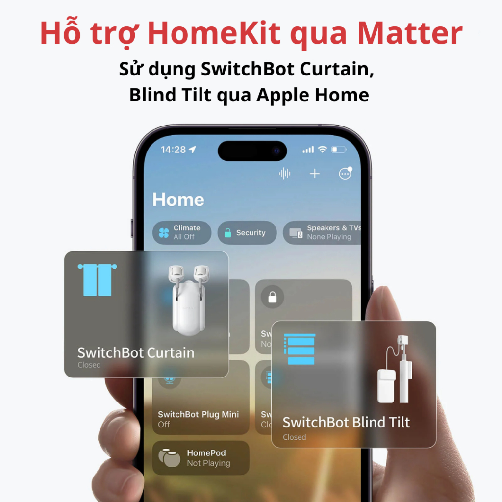 SwitchBot Hub 2 - Điều khiển trung tâm SwitchBot Tích hợp 4 trong 1, điều khiển HomeKit qua Matter - Hàng chính hãng