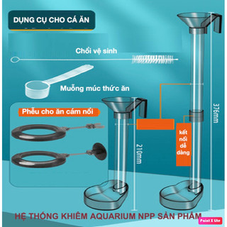 Dụng cụ cho cá ăn tiện lợi 2in1 thông minh cao cấp có thể cho ăn cám chìm/ nổi