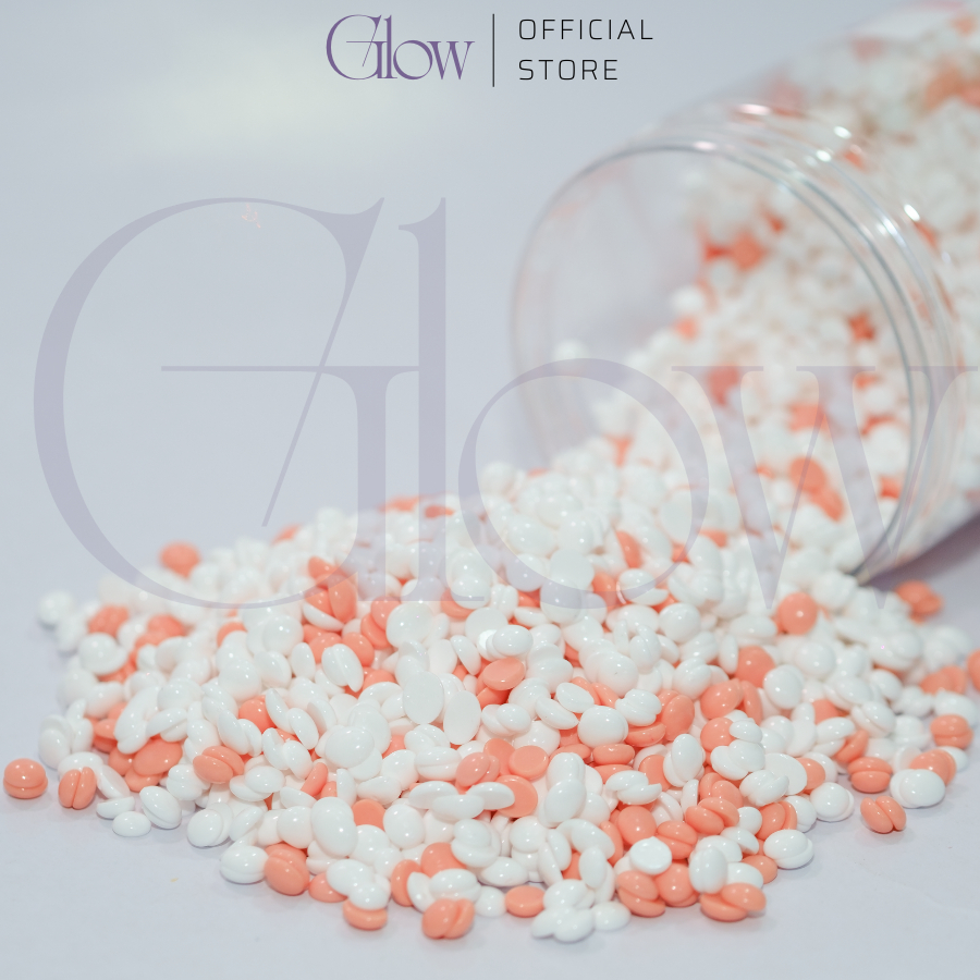 Sáp Wax Lông Mix Hoa Hồng + Sữa Dừa Cao Cấp Bám Lông, Chuyên Dụng Wax Bikini Glow Waxing Tặng Que Phết Sáp Che Tên SP