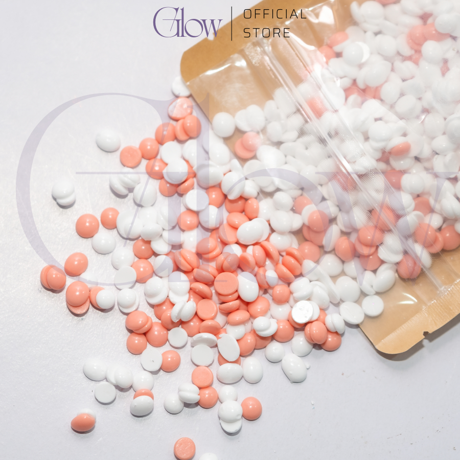 Sáp Wax Lông Mix Hoa Hồng + Sữa Dừa Cao Cấp Bám Lông, Chuyên Dụng Wax Bikini Glow Waxing Tặng Que Phết Sáp Che Tên SP