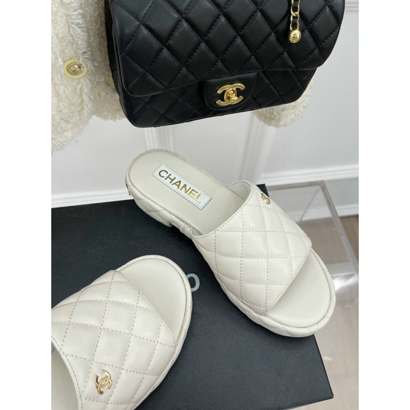 Dép lê nữ Cha.nel đế 3p- Hàng QC fullbox- Kèm video thật