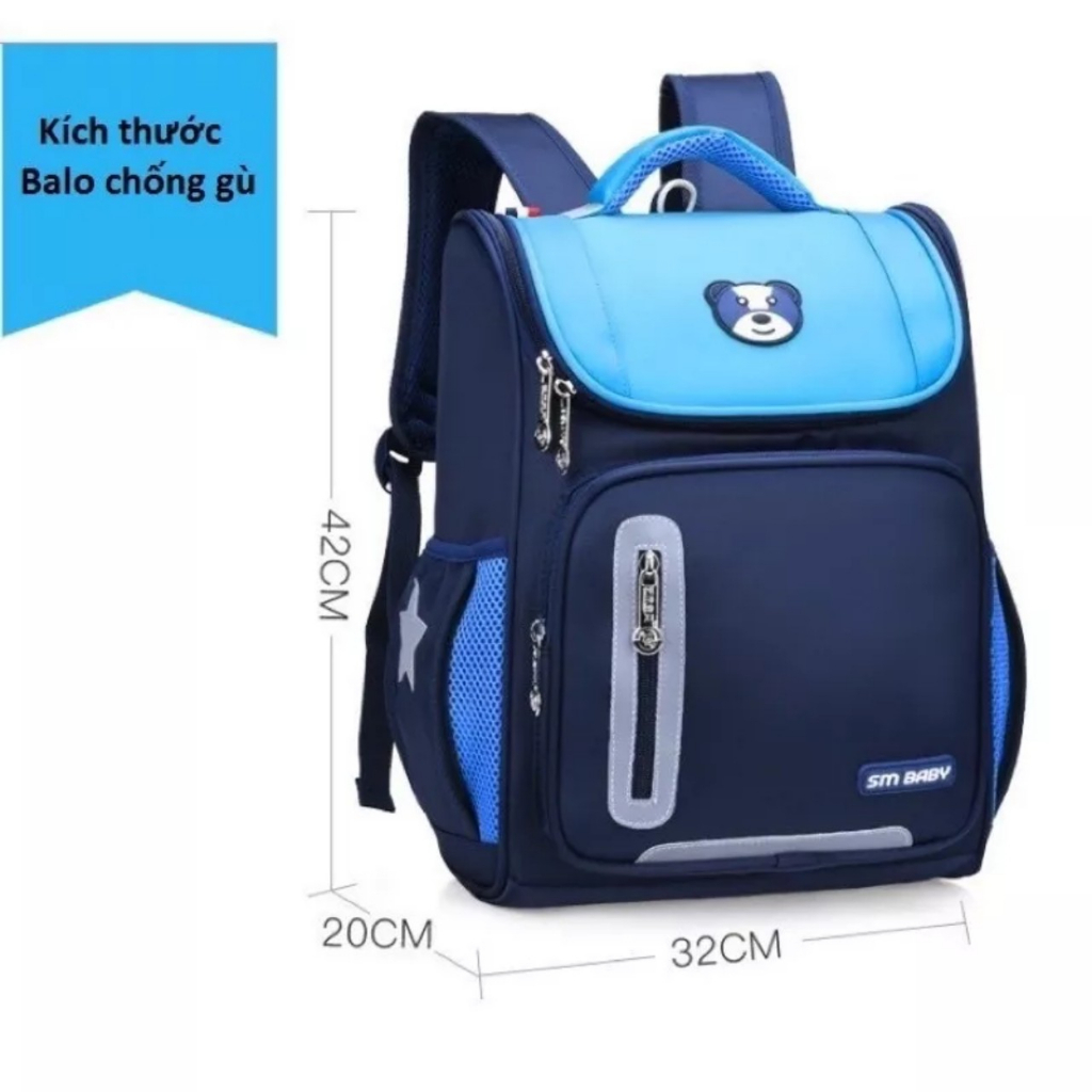 Zize  30 X 20X 10 Balo Gấu Chống Gù Cho Học Sinh, Balo Siêu Chống Thấm Nước Cao Cấp