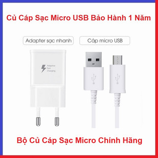 Combo củ cáp sạc micro usb, bộ củ và dây sạc nhanh chân nhỏ, dùng cho các loại điện thoại sámung - oppo - androi