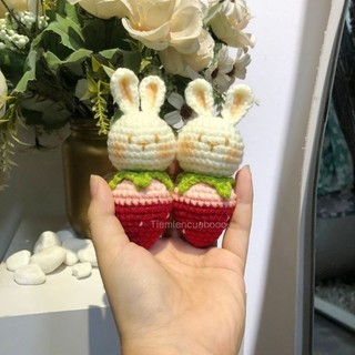 | len handmade - ảnh shop chụp | móc khóa thỏ trái cây