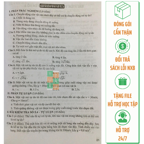 Sách - Đề kiểm tra đánh giá Vật lí 10