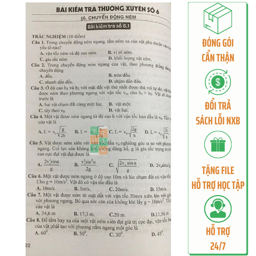 Sách - Đề kiểm tra đánh giá Vật lí 10
