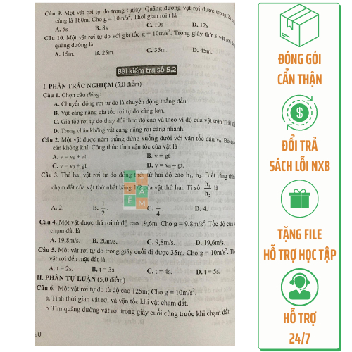 Sách - Đề kiểm tra đánh giá Vật lí 10