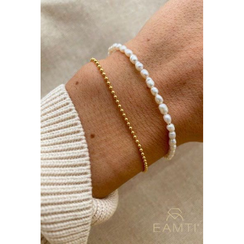 Vòng tay Trai gạo Nhật Bản-Khoá bạc 925