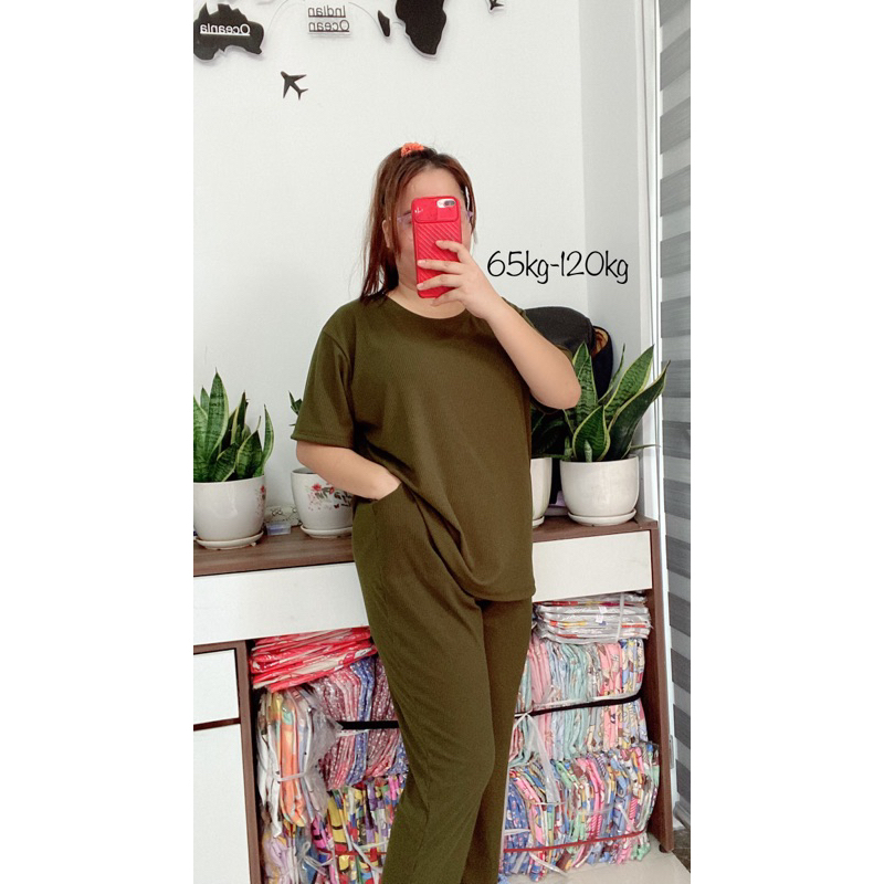 bộ trơn tay ngắn quần dài 65kg-130kg