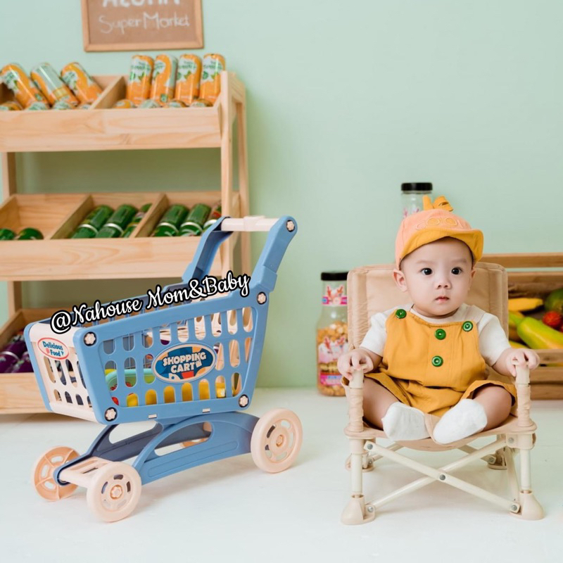 Xe Đẩy Đồ Chơi Búp Bê Cho Bé , Xe Đẩy Siêu Thị Cao Cấp Kèm Đồ Chơi