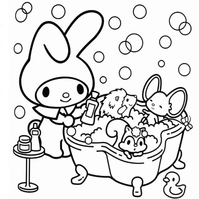 My Melody - Set 10 Tờ Tranh Tô Màu Kích Thước A4 A5 Dành Cho Màu Sáp, Màu Chì - TRANH TÔ MÀU COLOR LAND