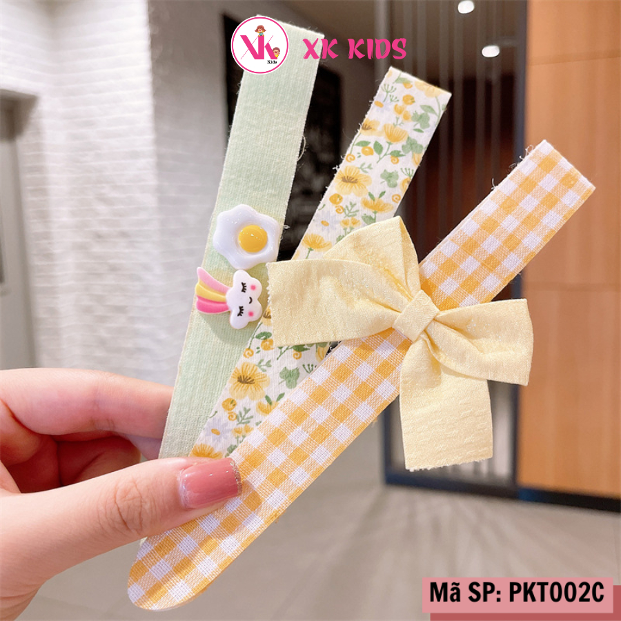 Set 3 băng đô bé gái dính tóc nhiều màu XK KIDS PKT002C