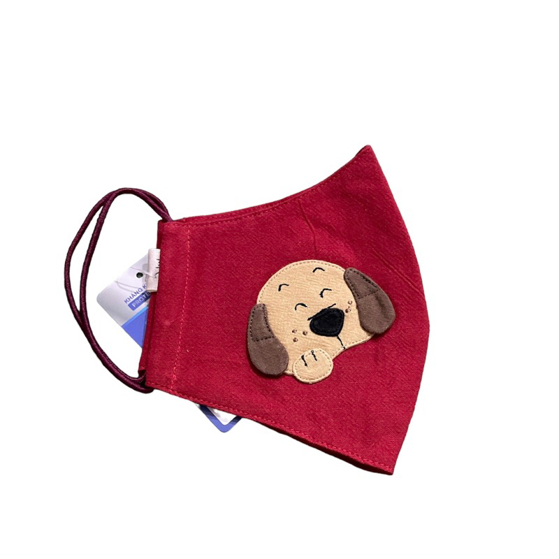Khẩu trang vải người lớn kháng khuẩn 100% cotton PET SHOP cute size M
