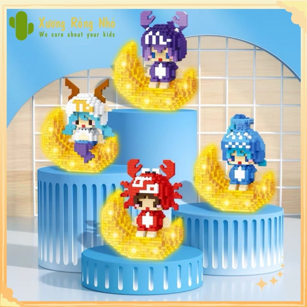 Đồ chơi cho bé lắp ráp mô hình 3d 12 cung hoàng đạo có đèn led Xương Rồng Nhỏ