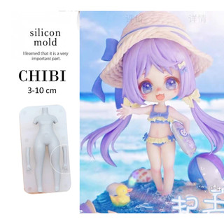 CHIBI GIRL Khuôn silicone nặn đất sét/ fondant hình body nặn chibi/ tượng/ búp bê bjd nendoroid