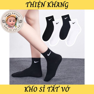 Tất vớ thể thao Nike trơn cổ trung thoáng khí cho nam nữ