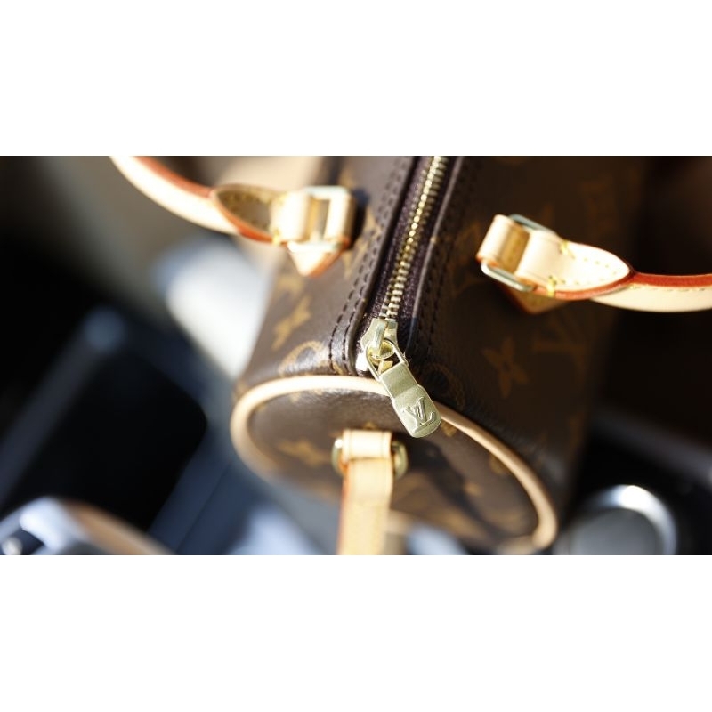 Túi nữ đẹp thời trang LV nano mini sz17cm hoa nâu quai kem lót kèm code fullbox 2 lớp