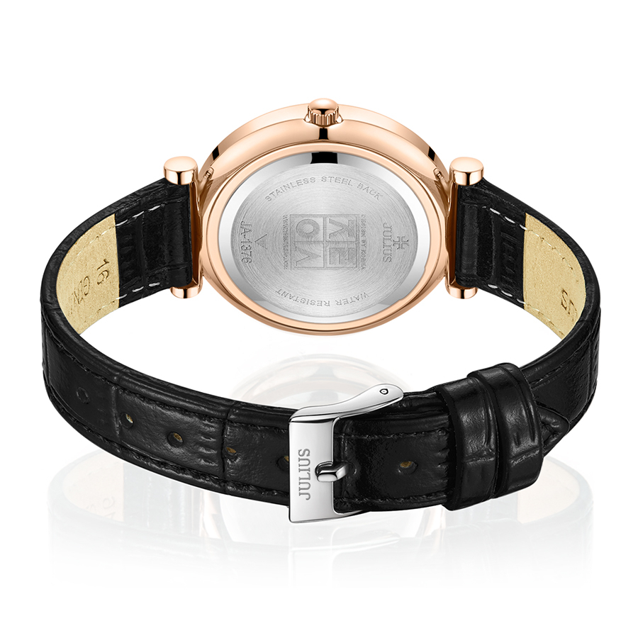 Đồng Hồ Nữ JA-1376D Julius Hàn Quốc Dây Da (Đen)