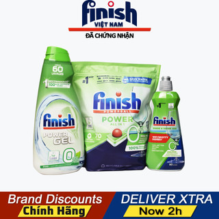 Viên Gel rửa chén bát hữu cơ sinh học Finish Eco 0% - Chuyên dụng dành cho máy rửa chén bát - Finish chính hãng