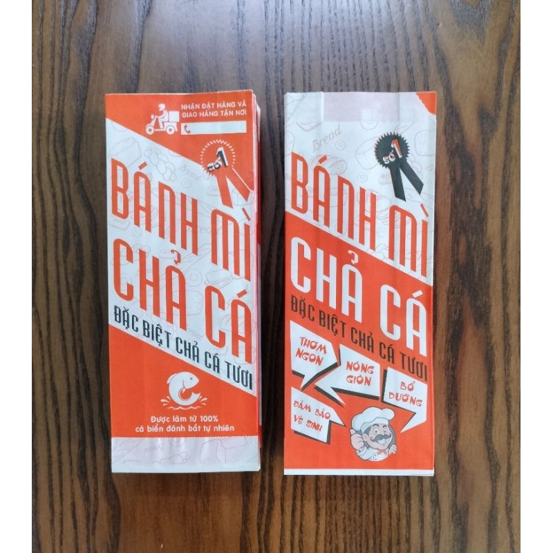 Túi giấy bánh mì chả cá thấm dầu