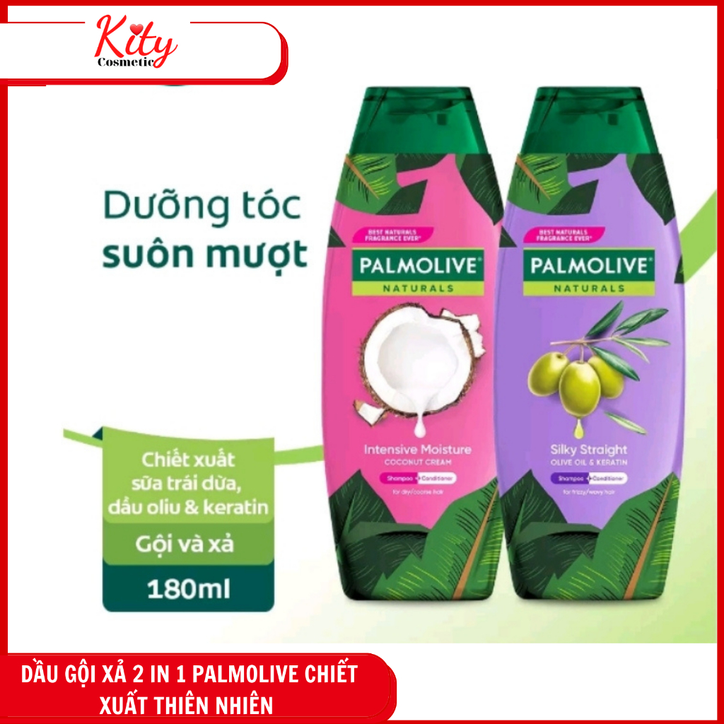 (HSD 24 tháng)180ml Dầu gội Palmolive kèm dầu xả 2in1 chiết xuất thiên nhiên