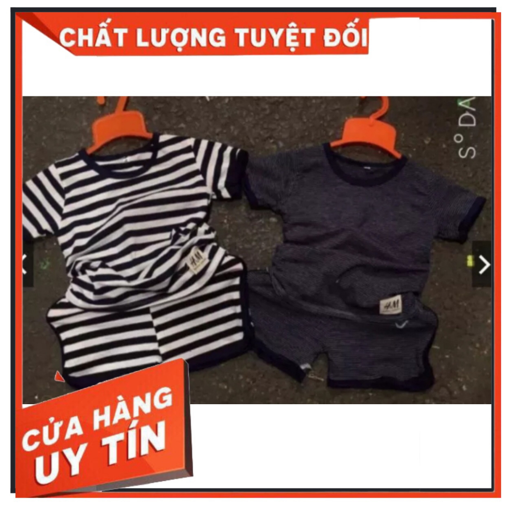 QUẦN ÁO TRẺ EM, bộ sọc đùi phối viền 100% coton dành cho bé trai bé gái