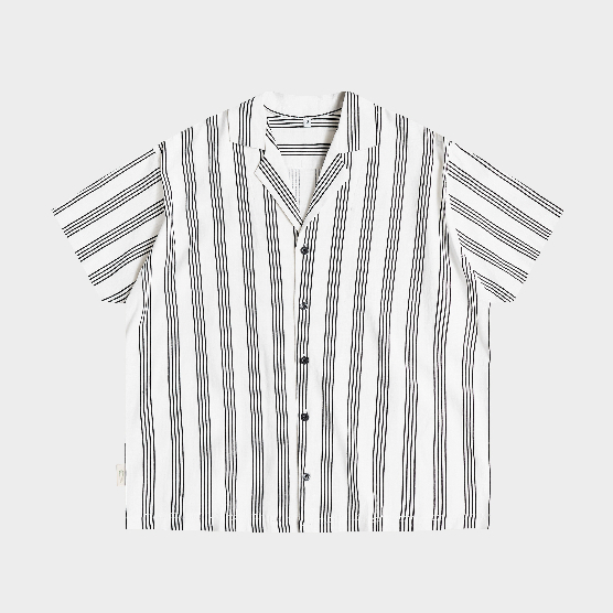 Áo sơ mi danton - Sọc trắng đen