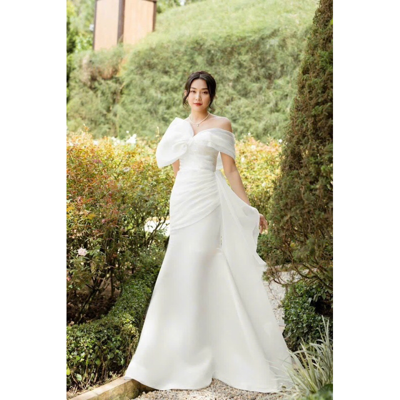 SIZE>62KG ĐẦM DẠ HỘI ĐUÔI CÁ NƠ VAI TÀ RỜI