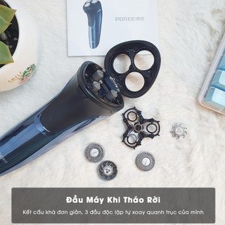 Máy cạo râu 3 lưỡi Poree PS197 cao cấp