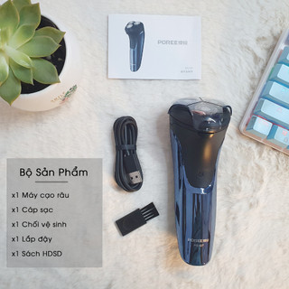 Máy cạo râu 3 lưỡi Poree PS197 cao cấp