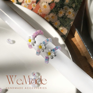 |#BR001| - Nhẫn hạt cườm hoa cúc (daisy) mix màu pastel |WeMade Accessories|