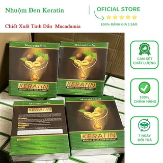 Nhuộm Đen Phủ Bạc Keratin Chiết Xuất Tinh Dầu Macadamia Natural Black Hair Dye Cover Gray