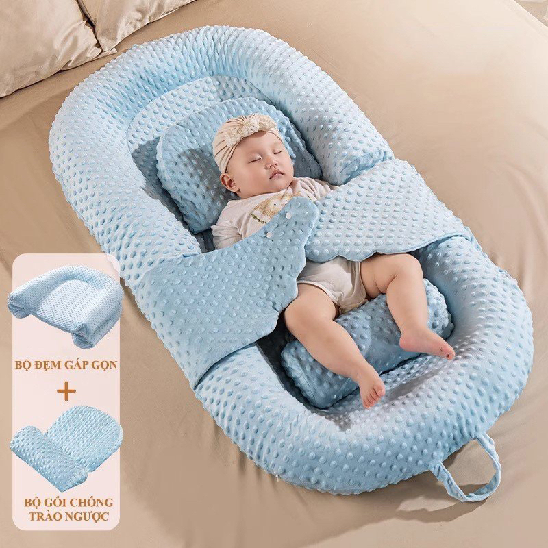 Đệm nhung hạt matxa cao cấp cho bé 0-36 tháng tuổi