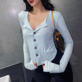 Áo cardigan nút tay dài