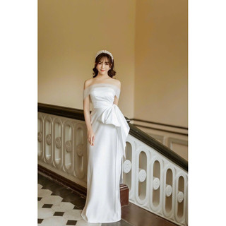 SIZE>65KG ĐẦM 2IN1 CÚP BẸT VAI PHỐI NƠ EO